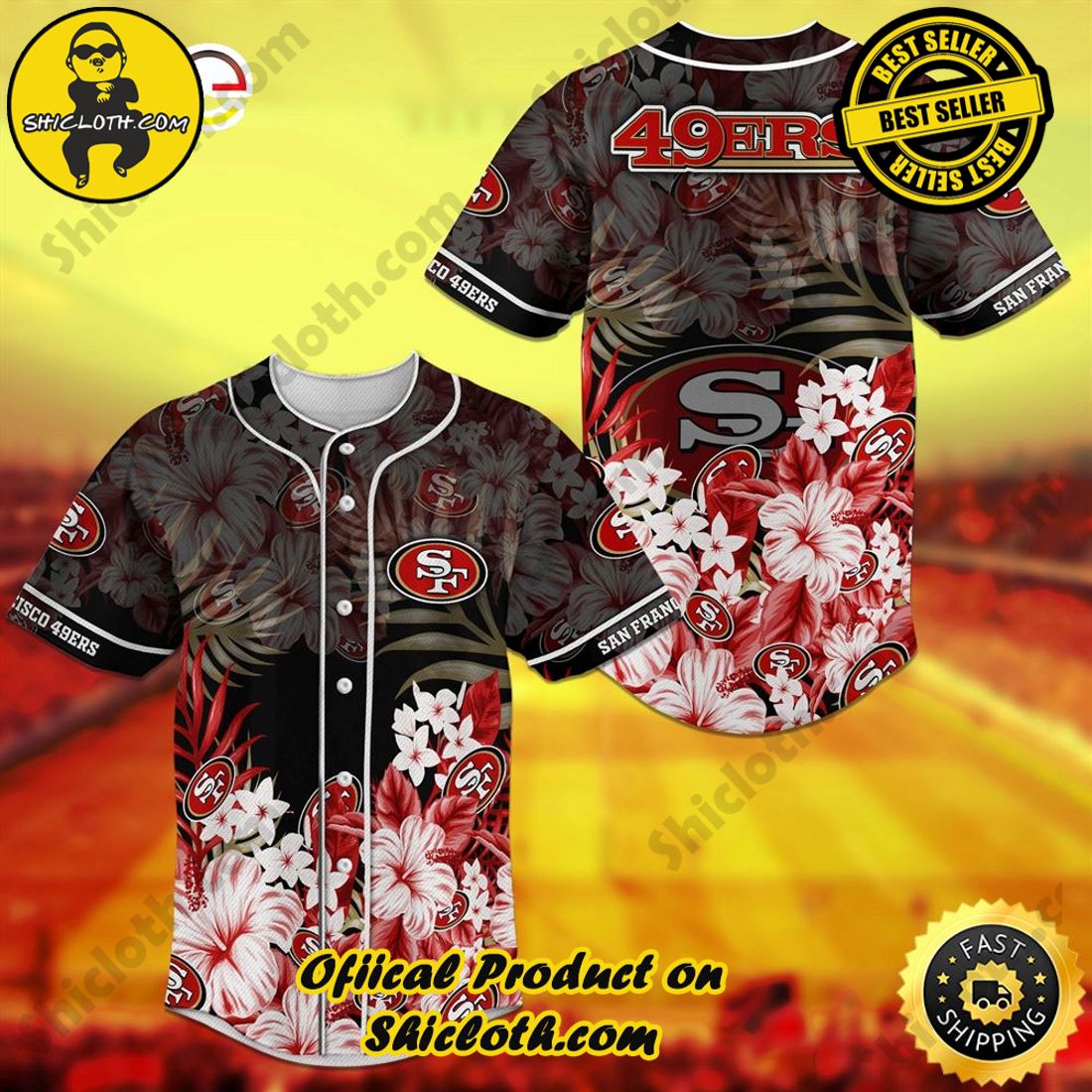 San Francisco 49ers Classic NFL Baseball Jersey Shirt –