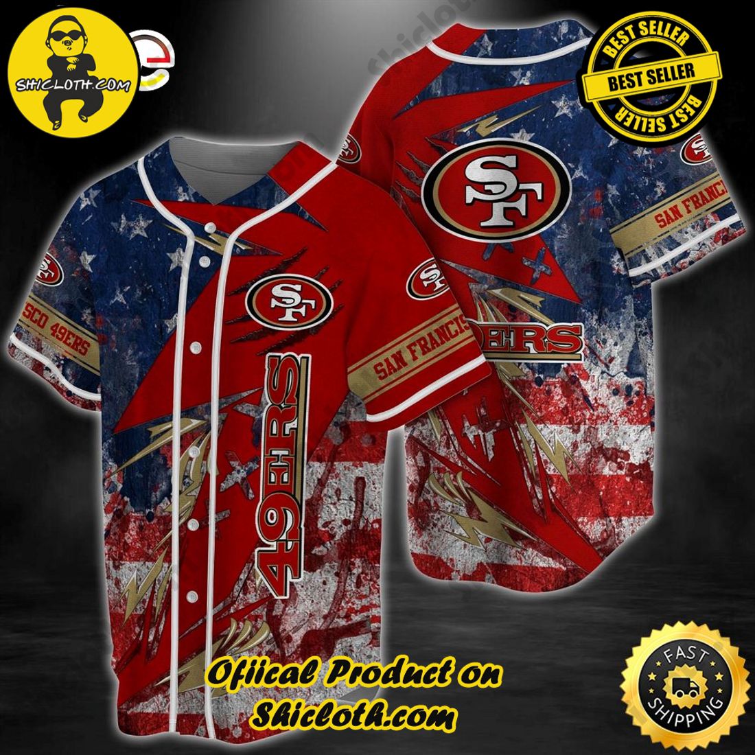 San Francisco 49ers NFL Personalized Baseball Jersey Football