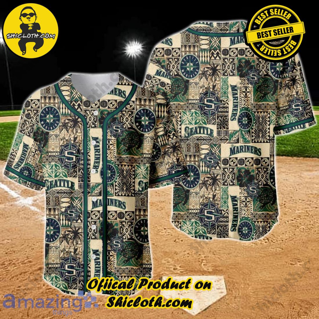 Shicloth's Baseball Jerseys - The Ultimate Gift for Baseball Fans 15 Seattle Mariners Major League Baseball AOP Baseball Jersey