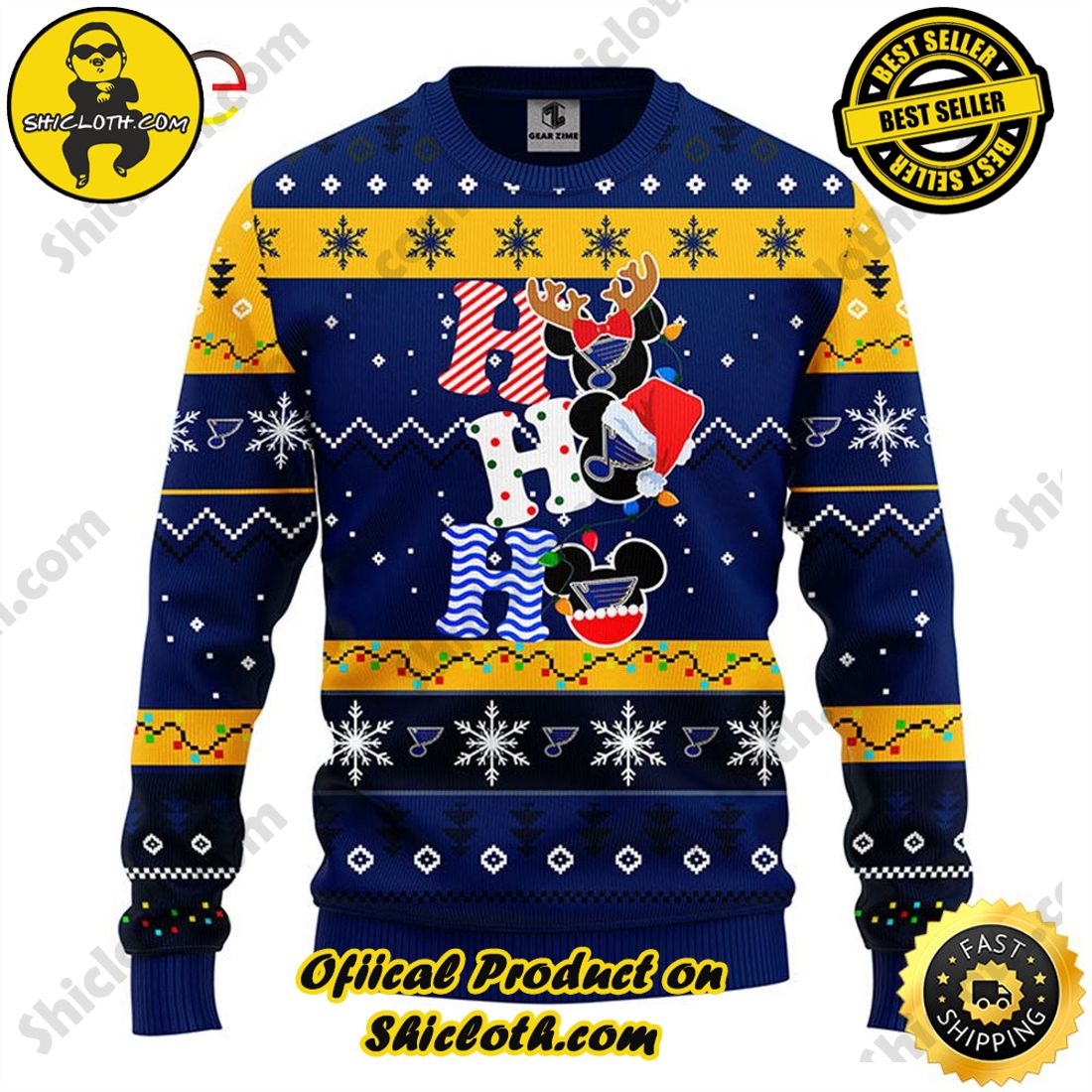Christmas Bestseller: Sweaters from Shiclothshop 19 St Louis Blues Hohoho Mickey Christmas Ugly Sweater