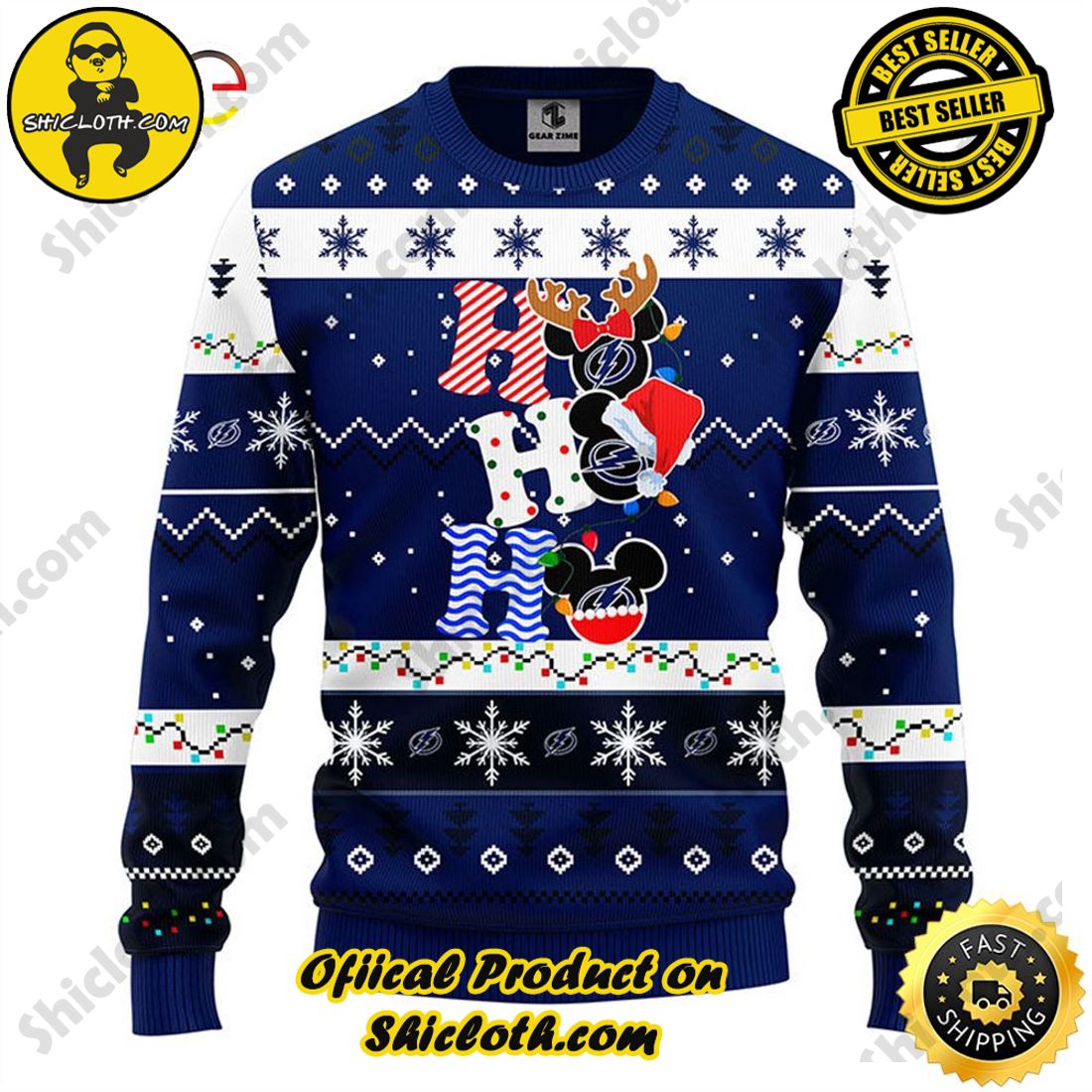 Hot Trend for a Cozy Christmas Season: Shiclothshop's Sweaters 15 Tampa Bay Lightning Hohoho Mickey Christmas Ugly Sweater