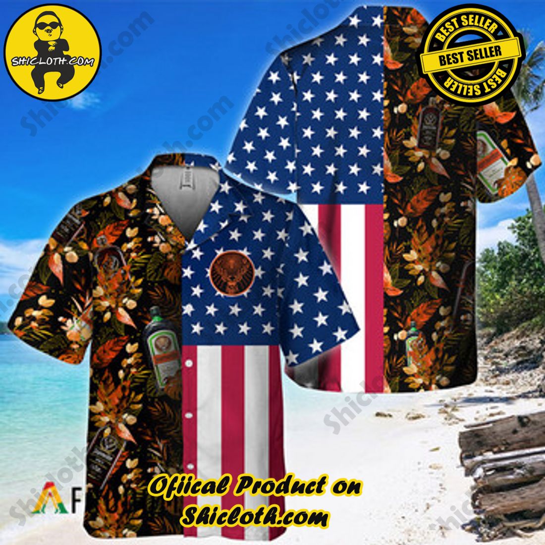 The Perfect Summer Vacation Gift - Shicloth's Hawaiian Shirts 44 US Flag Jagermeister Tropical Flowers Hawaiian Shirt