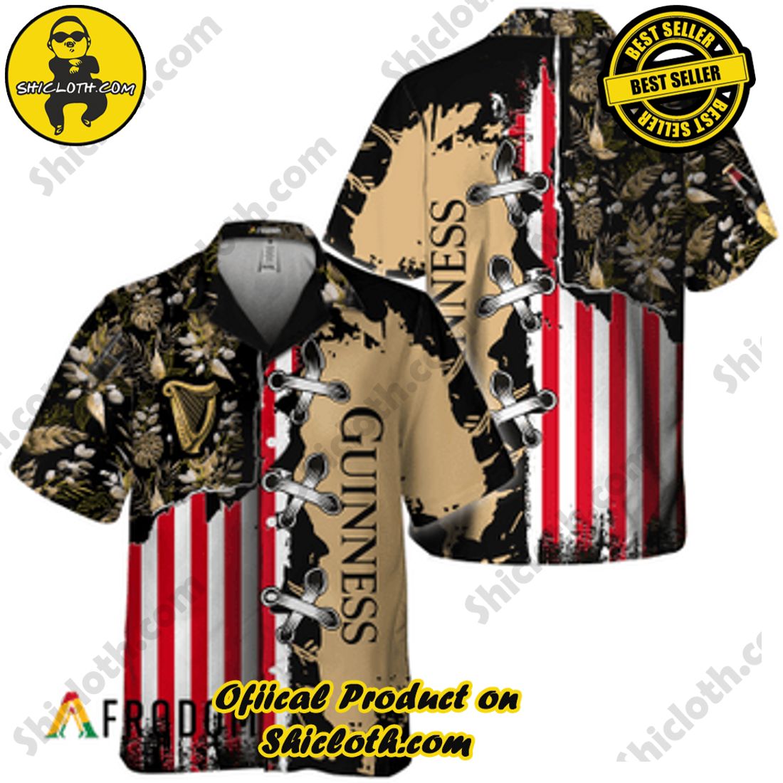 The Perfect Summer Vacation Gift - Shicloth's Hawaiian Shirts 46 Vintage Tropical Flower Guinness Hawaiian Shirt