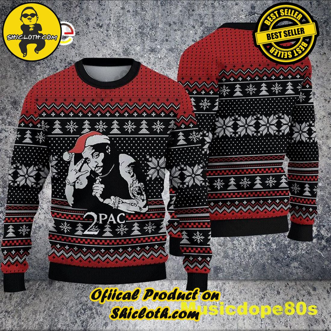 Hot Trending Shiclothshop's Sweaters: The Perfect Fashionable Gift for Everyone 1 2Pac Lover Ugly Christmas 3D Sweater Gift