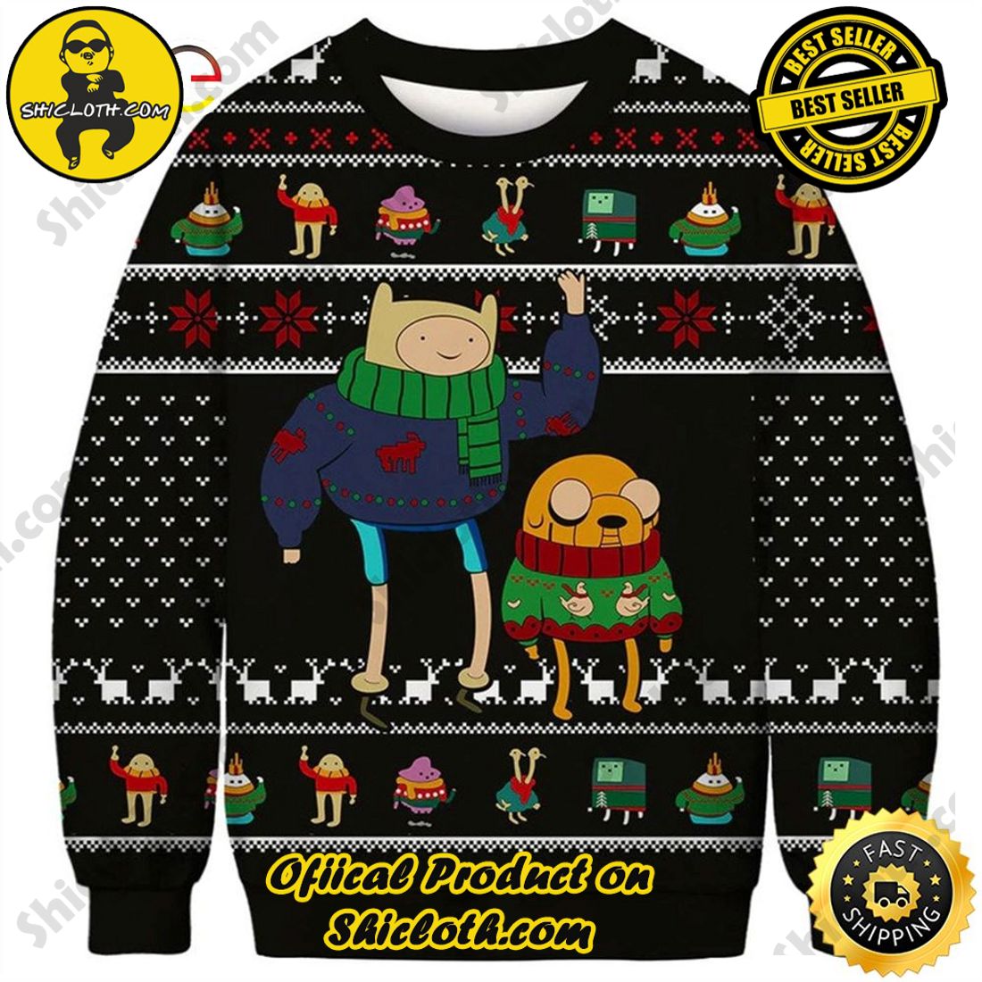 Hot Trending Shiclothshop's Sweaters: The Perfect Fashionable Gift for Everyone 5 Adventure Time Ugly Christmas Sweater