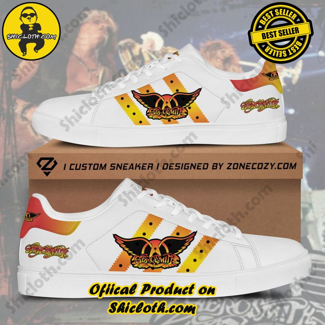Step into Style with Shiclothshop's Stan Smith Low Top Shoes 1 Aerosmith Adidas Stan Smith Low Top Shoes