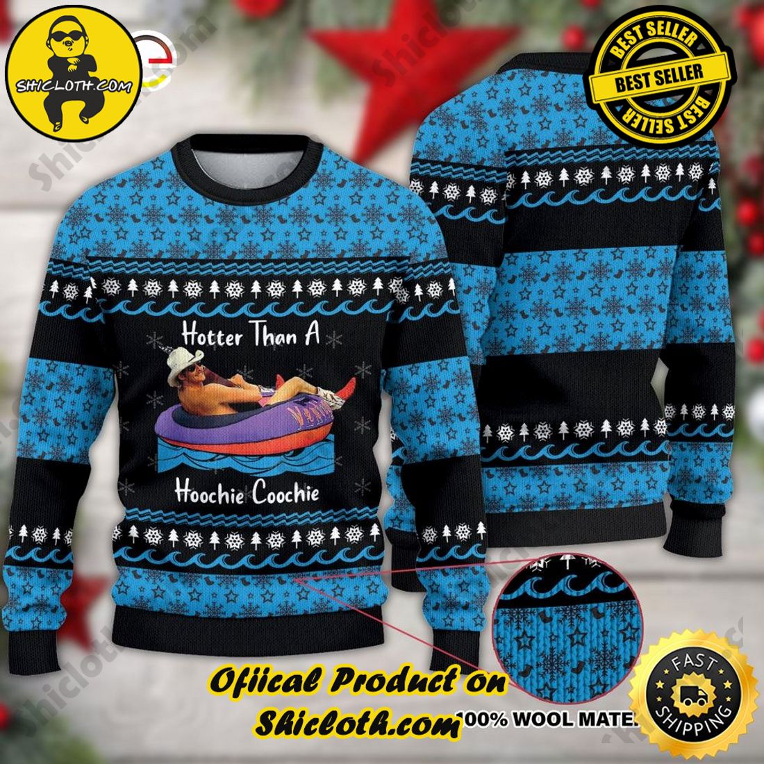 Hot Trending Shiclothshop's Sweaters: The Perfect Fashionable Gift for Everyone 10 Alan Jackson Hotter Than A Hoochie Coochie Ugly Christmas Sweater