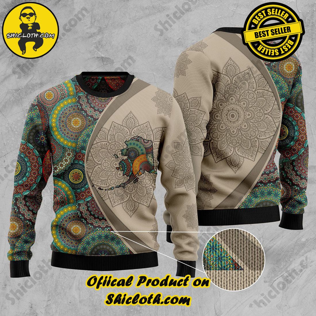 Hot Trending Shiclothshop's Sweaters: The Perfect Fashionable Gift for Everyone 12 Alaska Mandala Ugly Christmas Sweater – Christmas Crewneck Sweater