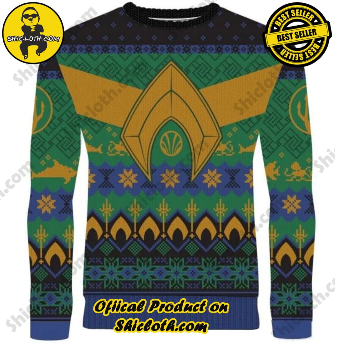 Hot Trending Shiclothshop's Sweaters: The Perfect Fashionable Gift for Everyone 31 Aquaman Atlantean Tidings Ugly Christmas Sweater