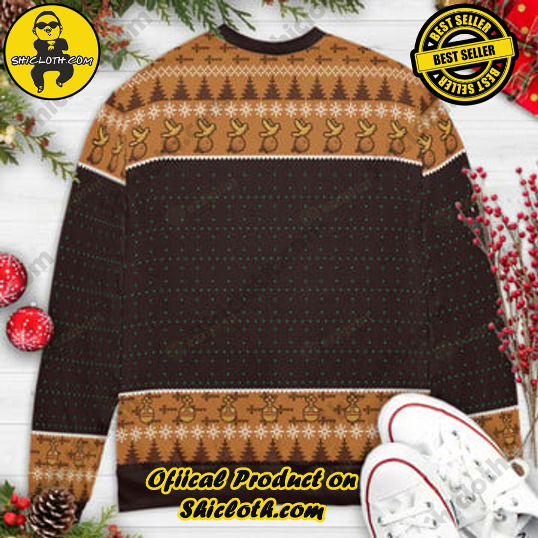 Arthur vs Black Knight Pixel Monty Python Ugly Christmas Sweaters ...