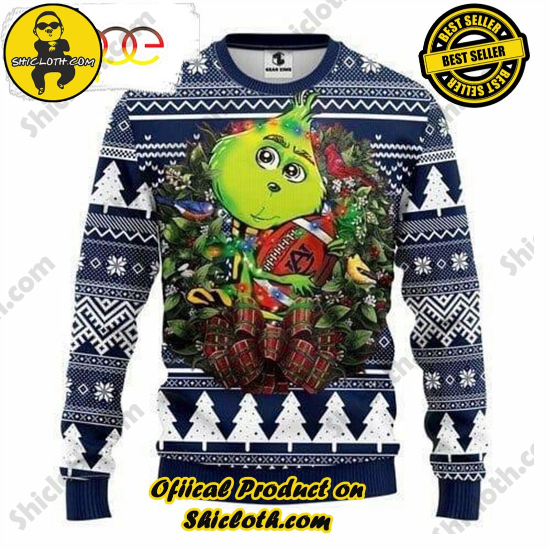 Hot Trending Shiclothshop's Sweaters: The Perfect Fashionable Gift for Everyone 33 Auburn Tigers The Grinch NCAA Ugly Christmas Sweater