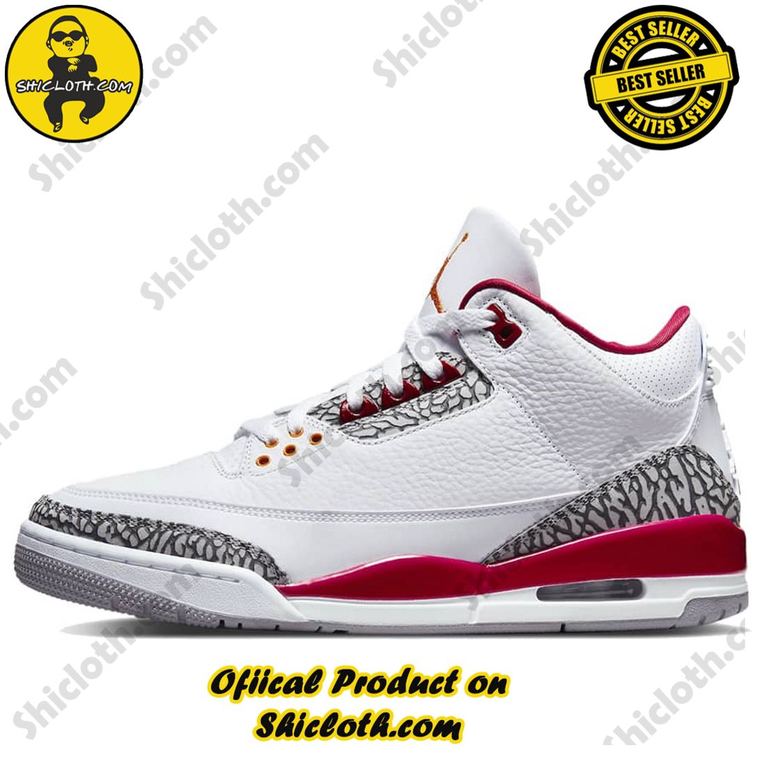 Hot trending: Step Up Your Style with Authentic Air Jordan Sneakers from Shiclothshop 1 Authentic Jordan 3 Retro Cardinal Red