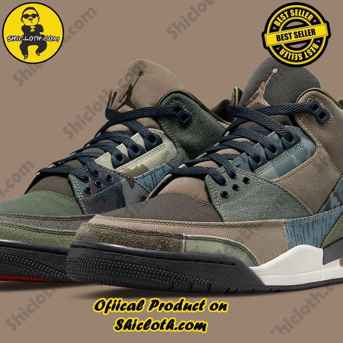 Hot trending: Step Up Your Style with Authentic Air Jordan Sneakers from Shiclothshop 6 Authentic Jordan 3 Retro Patchwork Camo