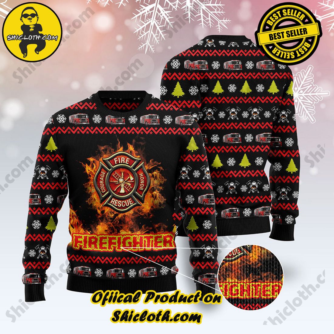 Hot Trending Shiclothshop's Sweaters: The Perfect Fashionable Gift for Everyone 38 Awesome Firefighter Ugly Christmas Sweater