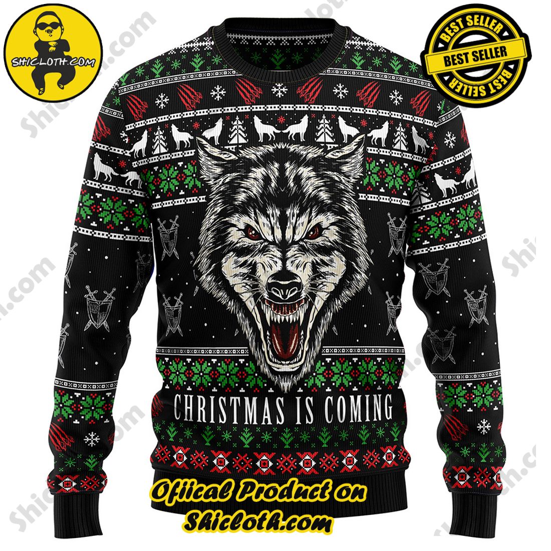 Hot Trending Shiclothshop's Sweaters: The Perfect Fashionable Gift for Everyone 40 Awesome Wolf Ugly Christmas Sweater