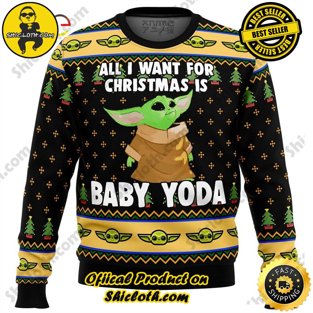 Best Seller and Hot Trending : Exploring Shicloth's NFL Ugly Sweater Collection 5 Baby Yoda All I Want Ugly Sweater