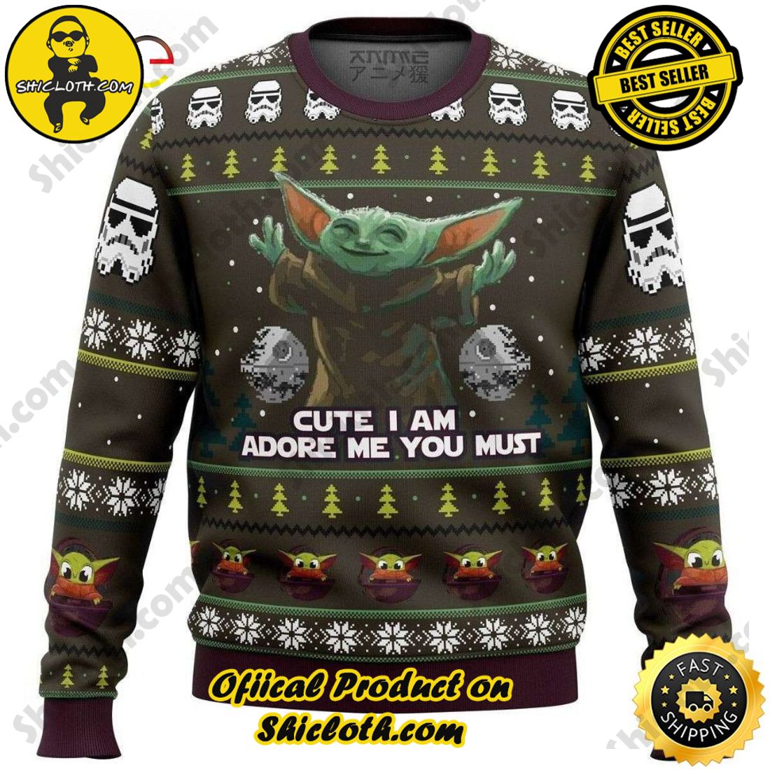 Best Seller and Hot Trending : Exploring Shicloth's NFL Ugly Sweater Collection 7 Baby Yoda Cute I Am Ugly Sweater