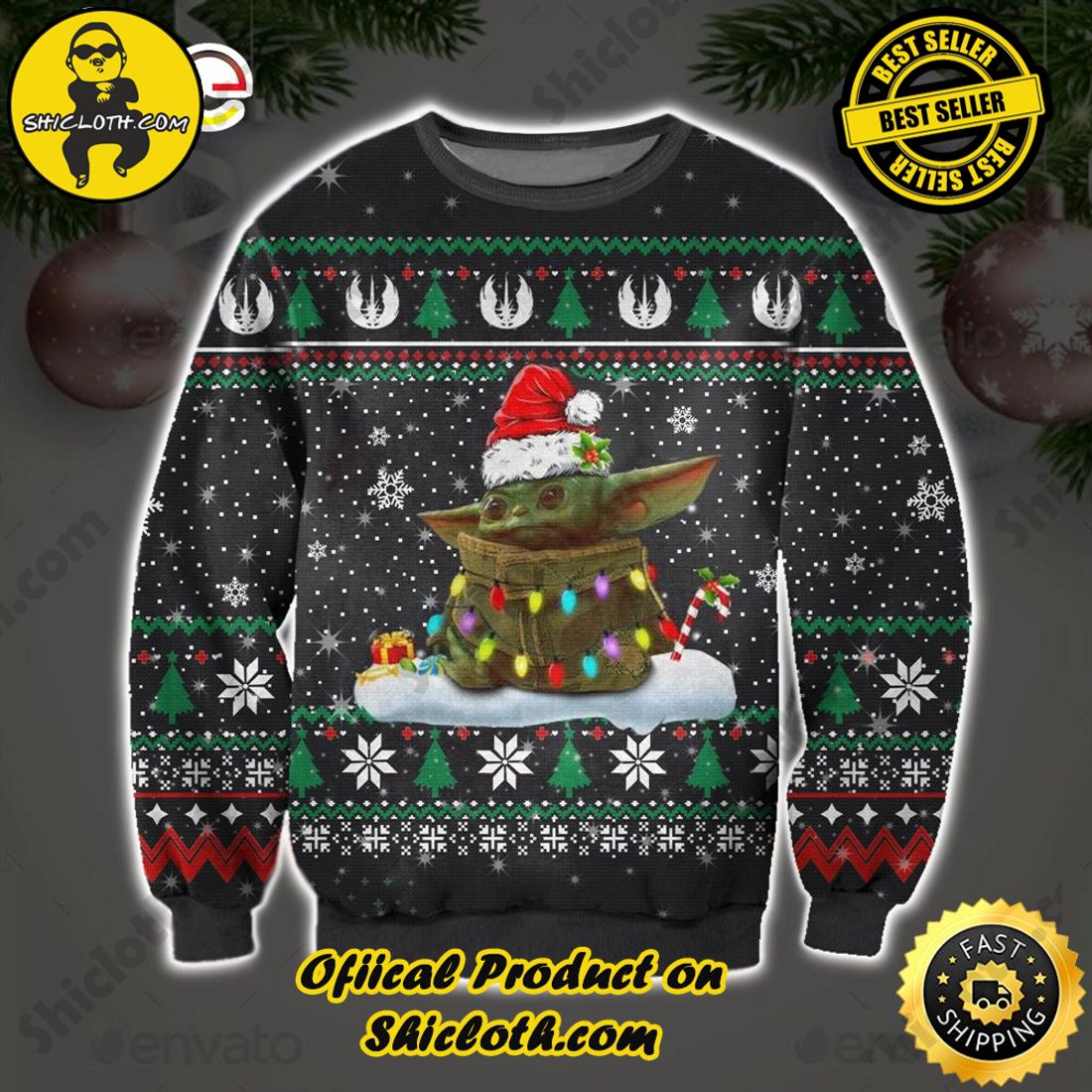 Best Seller and Hot Trending : Exploring Shicloth's NFL Ugly Sweater Collection 8 Baby Yoda Happy Xmas Occasion Ugly Sweater