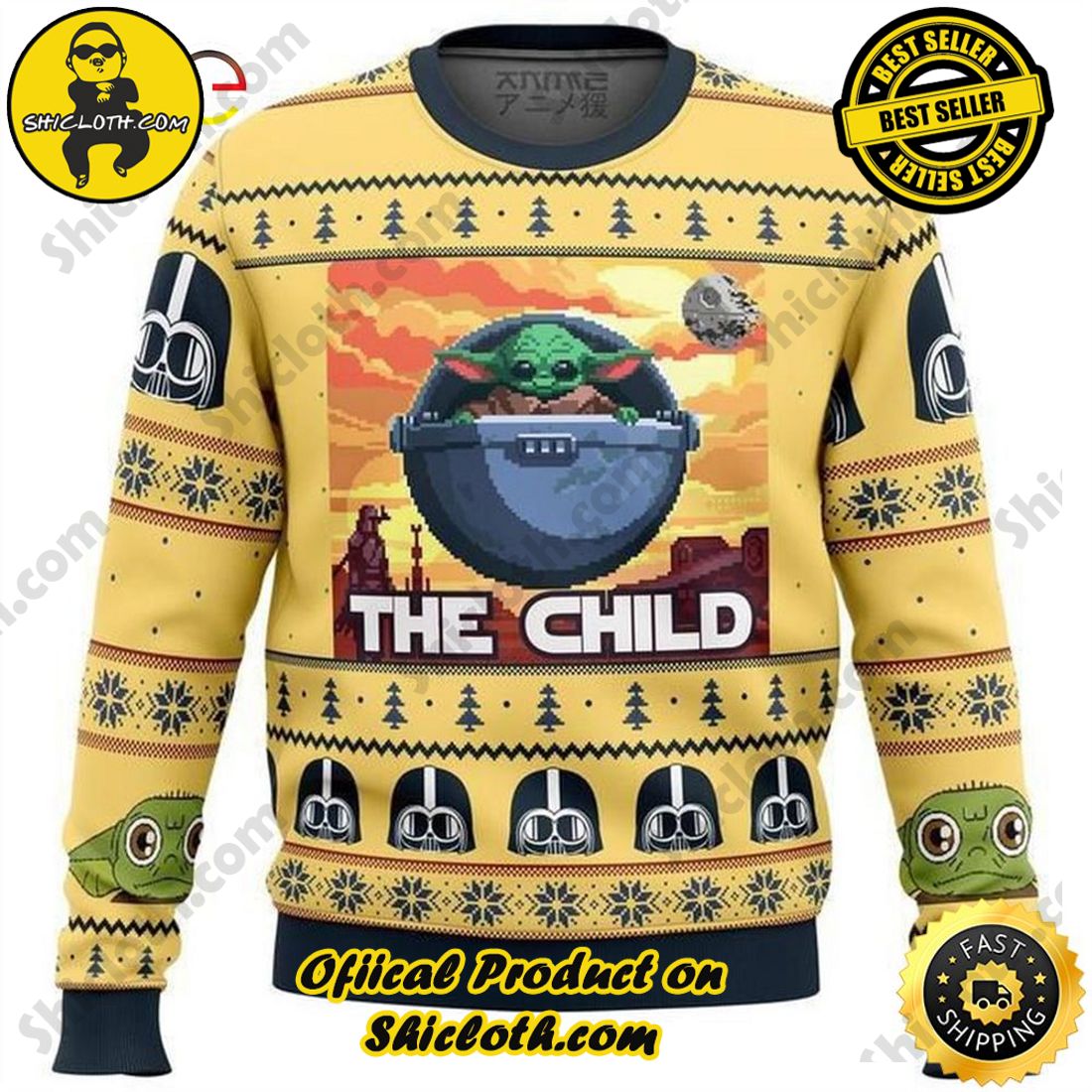 Best Seller : Exploring Shicloth's NFL Ugly Sweater Collection 10 Baby Yoda The Child Mandalorion Ugly Sweater