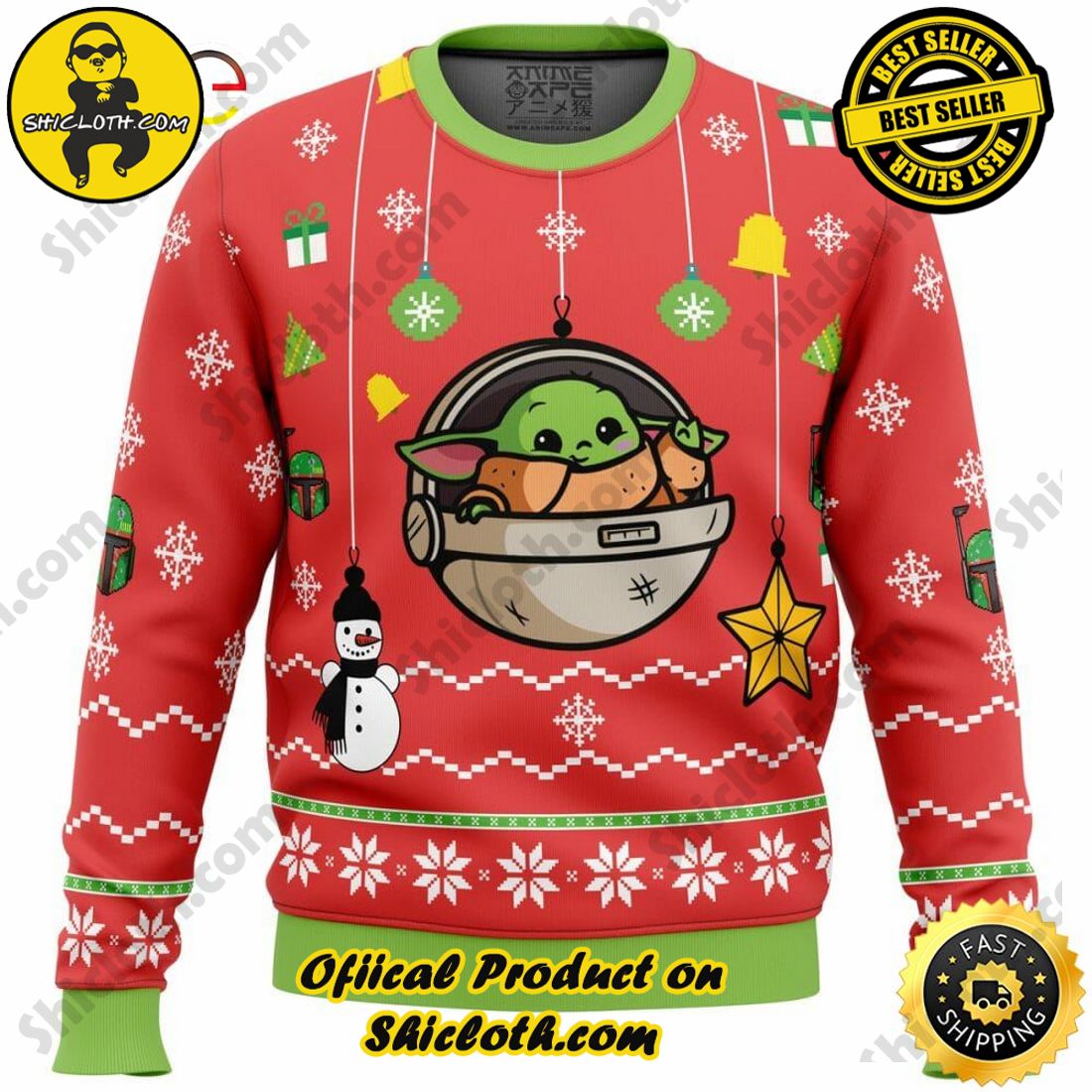 San Francisco 49ers Baby Yoda Ugly Christmas Sweater