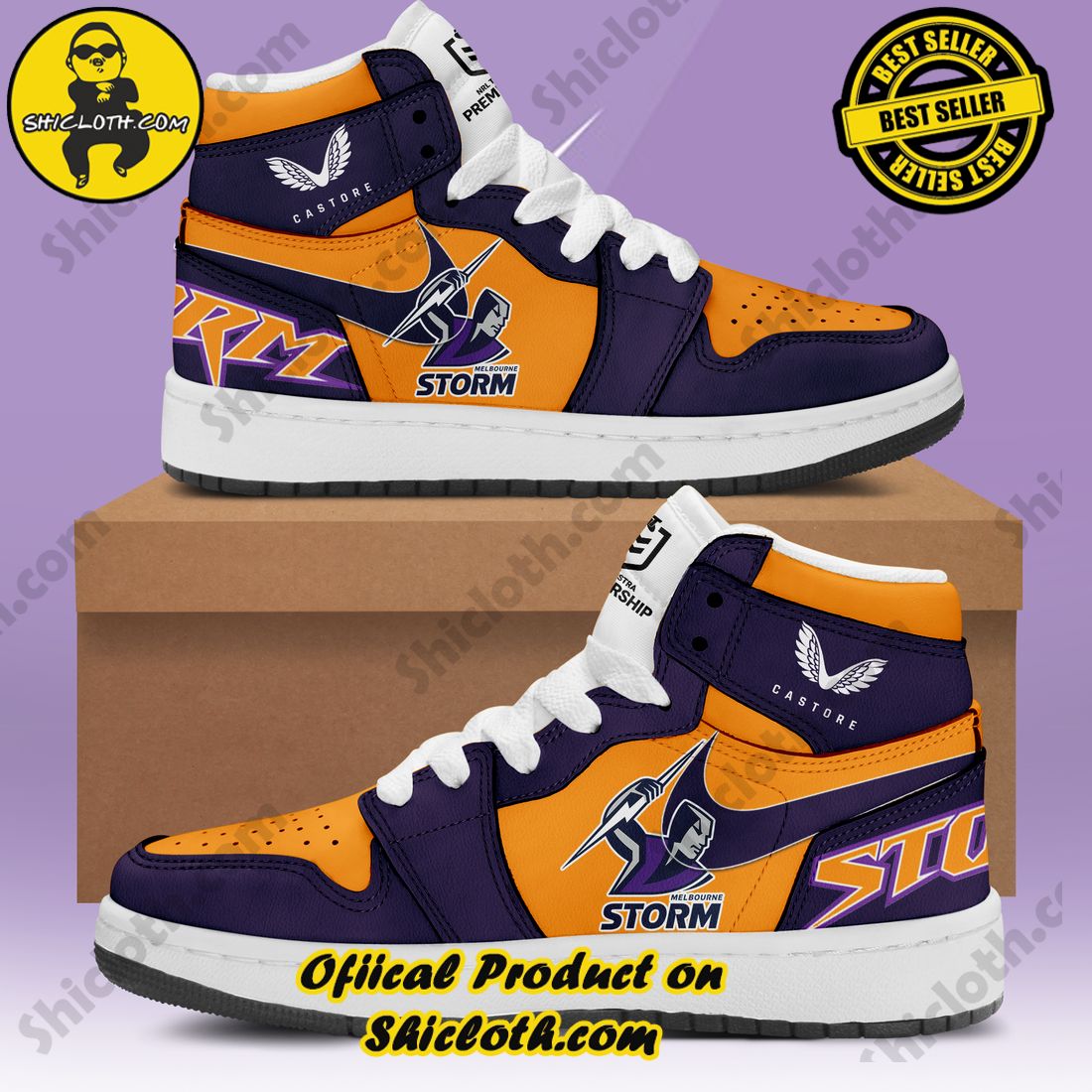 Baseball NRL Melbourne Storm Nike Air Jordan 1 Sneaker