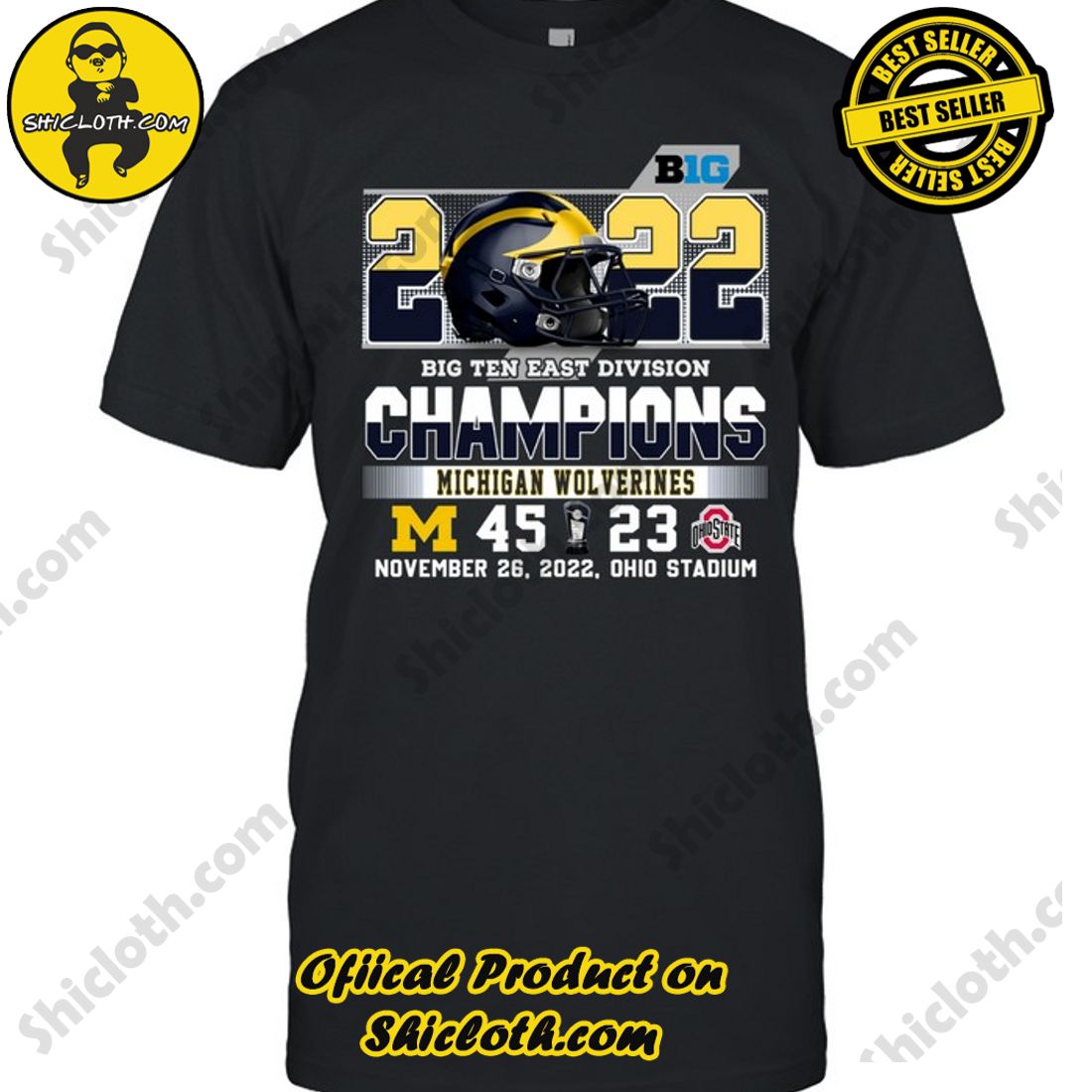 Hot trending: Discover the Ultimate Georgia Bulldogs and Michigan Wolverines Fan Gear Collection at Shiclothshop 2 Big 2022 Big Ten East Division Champions Michigan Wolverines 45 23 Ohio State Buckeyes Unisex T-Shirt