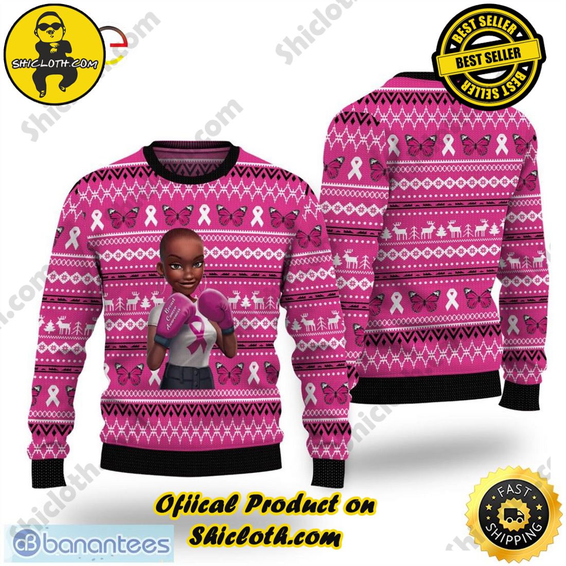 Hot trending for Christmas : Sweaters from Shiclothshop 3 Black Queen Breast Cancer Awareness Ugly Sweater Ideas