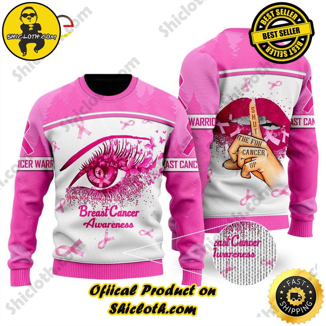 Hot trending for Christmas : Sweaters from Shiclothshop 9 Breast Cancer Awareness Ugly Christmas Ugly Sweater Ideas Style 2