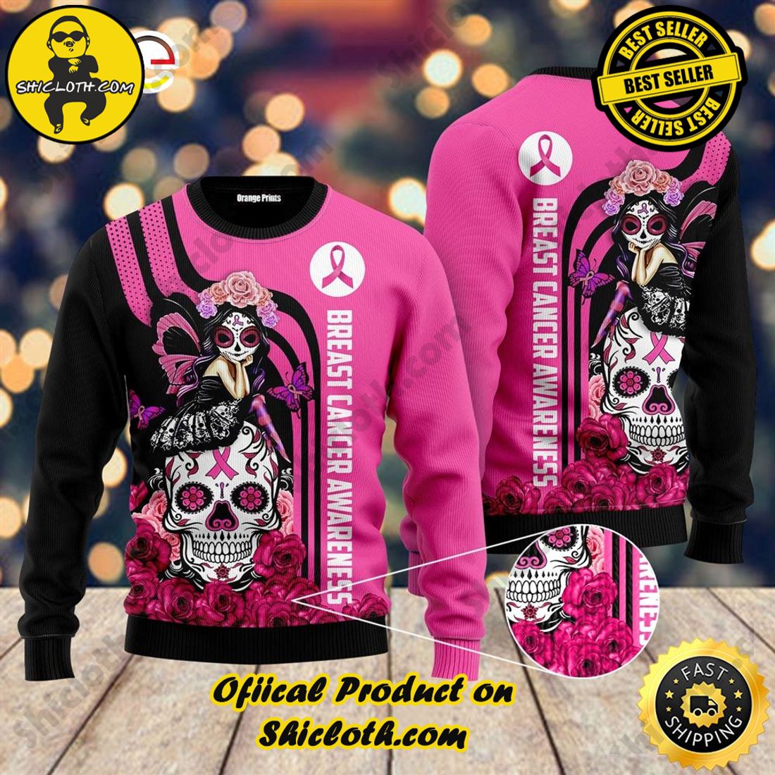 Hot trending for Christmas : Sweaters from Shiclothshop 10 Breast Cancer Awareness Ugly Christmas Ugly Sweater Ideas Style 3