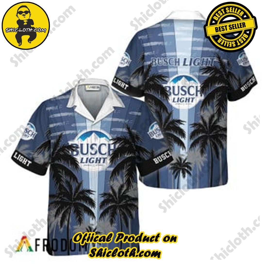 Best Seller And Hot Trending for Summer : Shiclothshop's Hawaiian Shirts 1 Busch Light Tropical Coconut Palms Hawaiian Shirt