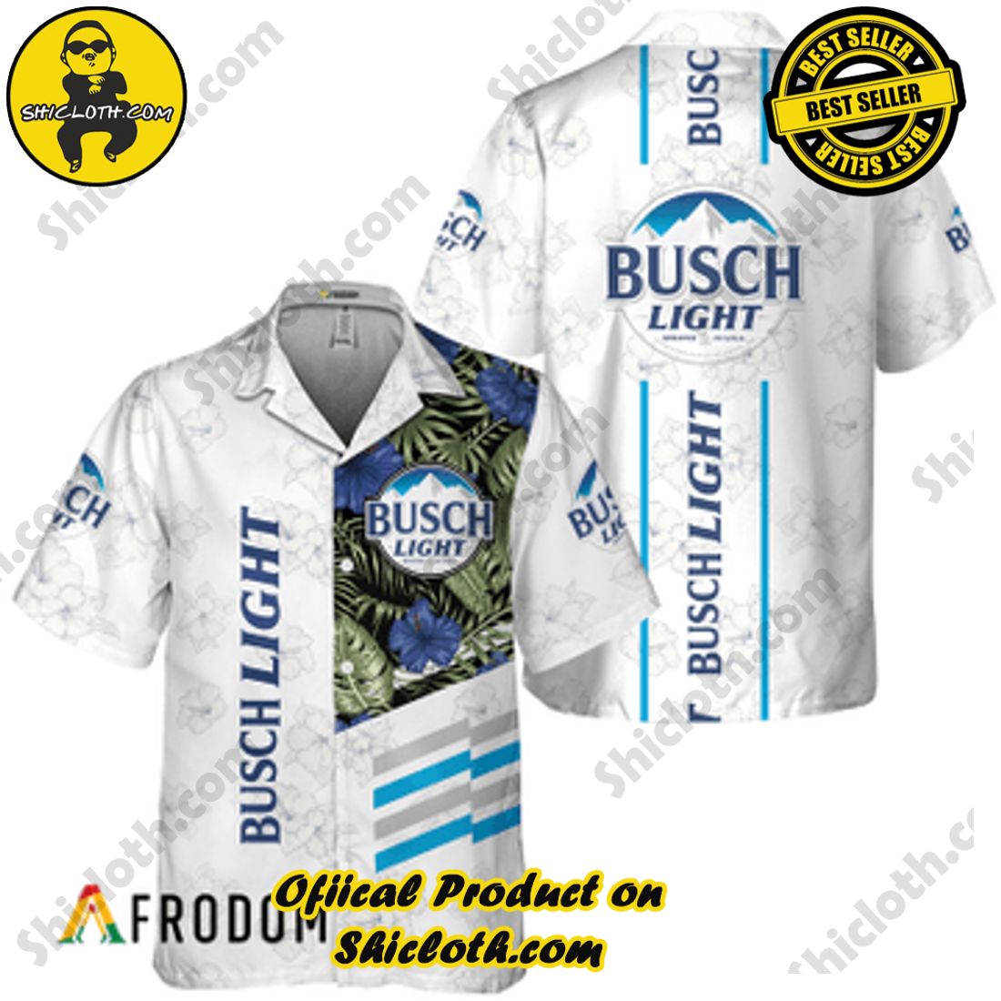 Best Seller And Hot Trending for Summer : Shiclothshop's Hawaiian Shirts 6 Busch Light White Tropical Flower Hawaiian Shirt