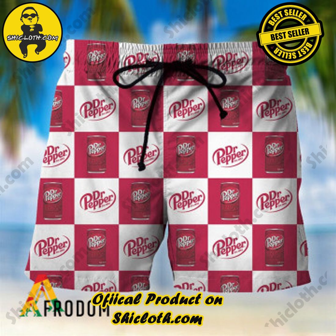Best Seller And Hot Trending for Summer : Shiclothshop's Hawaiian Shirts 21 Checkerboard Dr Pepper Hawaiian Shorts
