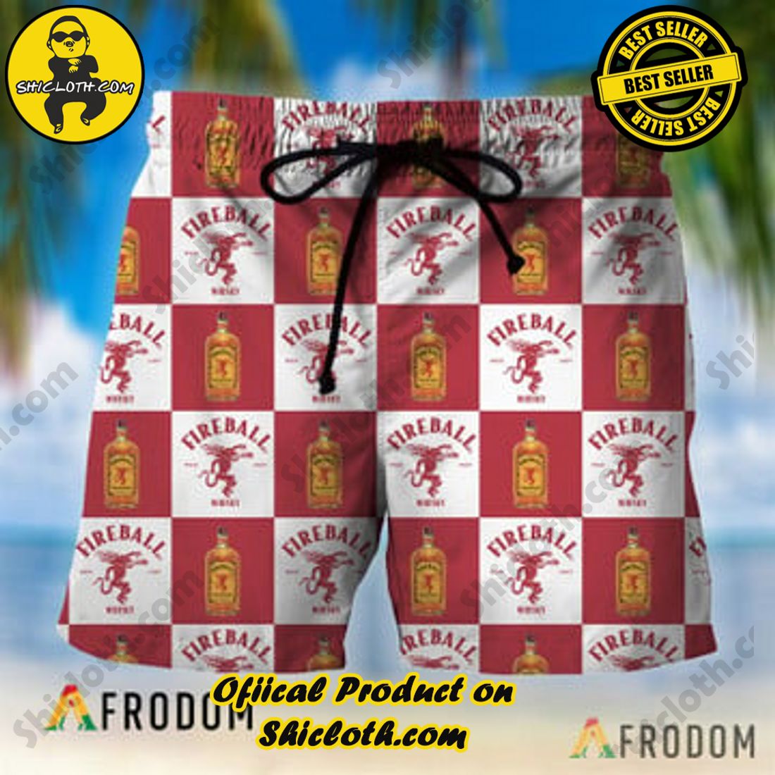Best Seller And Hot Trending for Summer : Shiclothshop's Hawaiian Shirts 23 Checkerboard Fireball Whisky Hawaiian Shorts