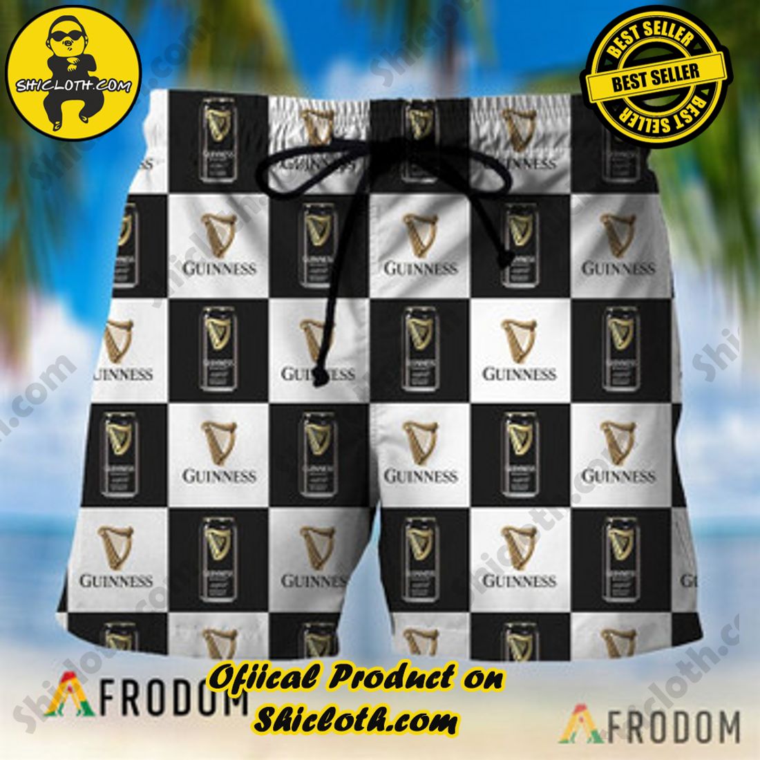 Best Seller And Hot Trending for Summer : Shiclothshop's Hawaiian Shirts 24 Checkerboard Guinness Hawaiian Shorts