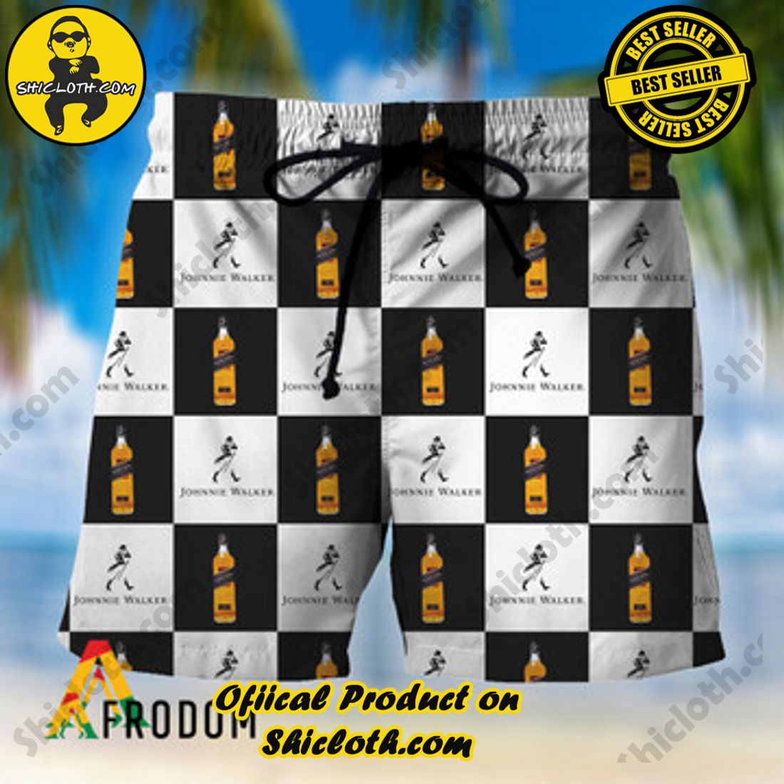 Best Seller And Hot Trending for Summer : Shiclothshop's Hawaiian Shirts 27 Checkerboard Johnnie Walker Hawaiian Shorts