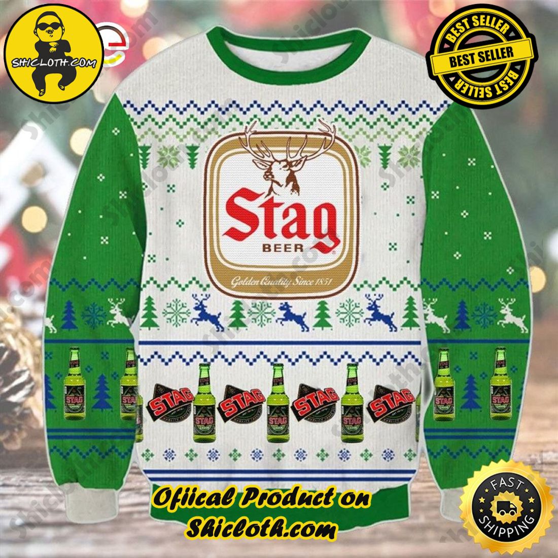 Shiclothshop's Sweaters: The Perfect Fashionable Gift for Everyone 7 Christmas Beer Stag Ugly Sweater