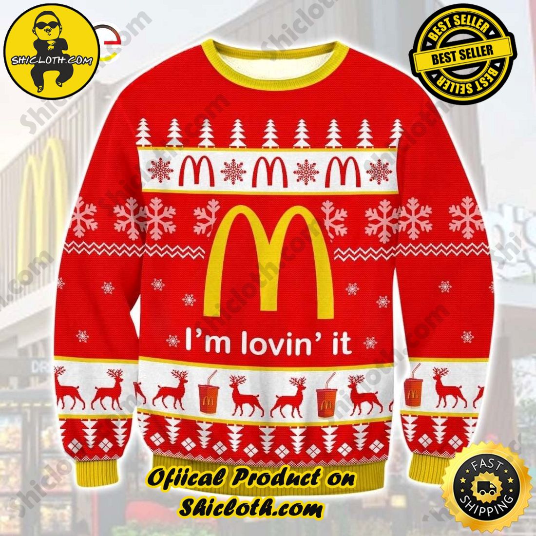 Shiclothshop's Sweaters: The Perfect Fashionable Gift for Everyone 8 Christmas Burger I’m Lovin It Mc Donald Ugly Sweater