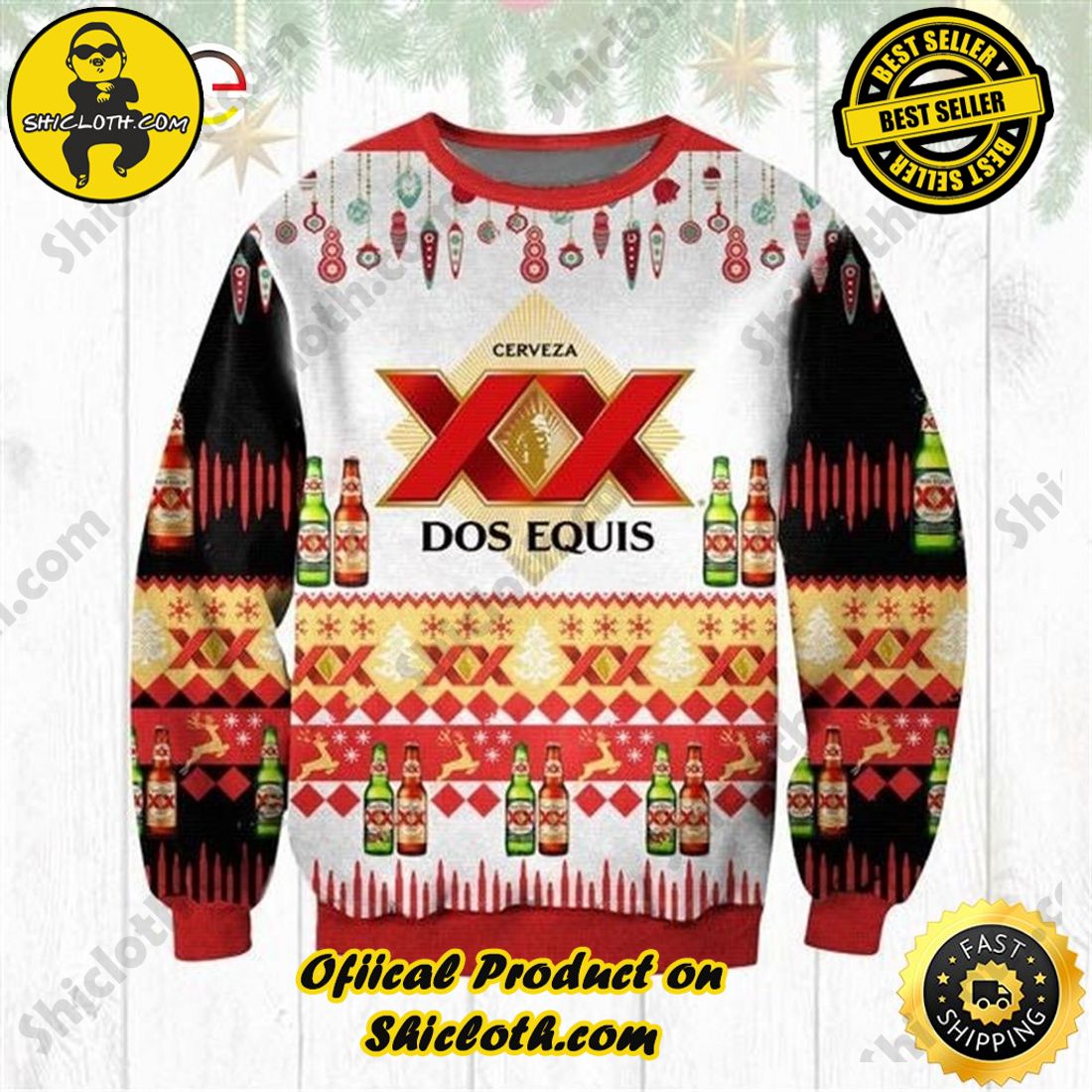 Hot Trending: Shiclothshop's Ugly Christmas Sweaters: Embrace Festive Fashion with Flair 1 Christmas Holiday Drinking Xx Dos Equis Ugly Christmas Sweater