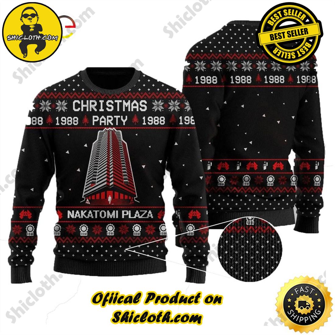 Hot Trending: Shiclothshop's Ugly Christmas Sweaters: Embrace Festive Fashion with Flair 2 Christmas Party Nakatomi Plaza Ugly Christmas Sweater