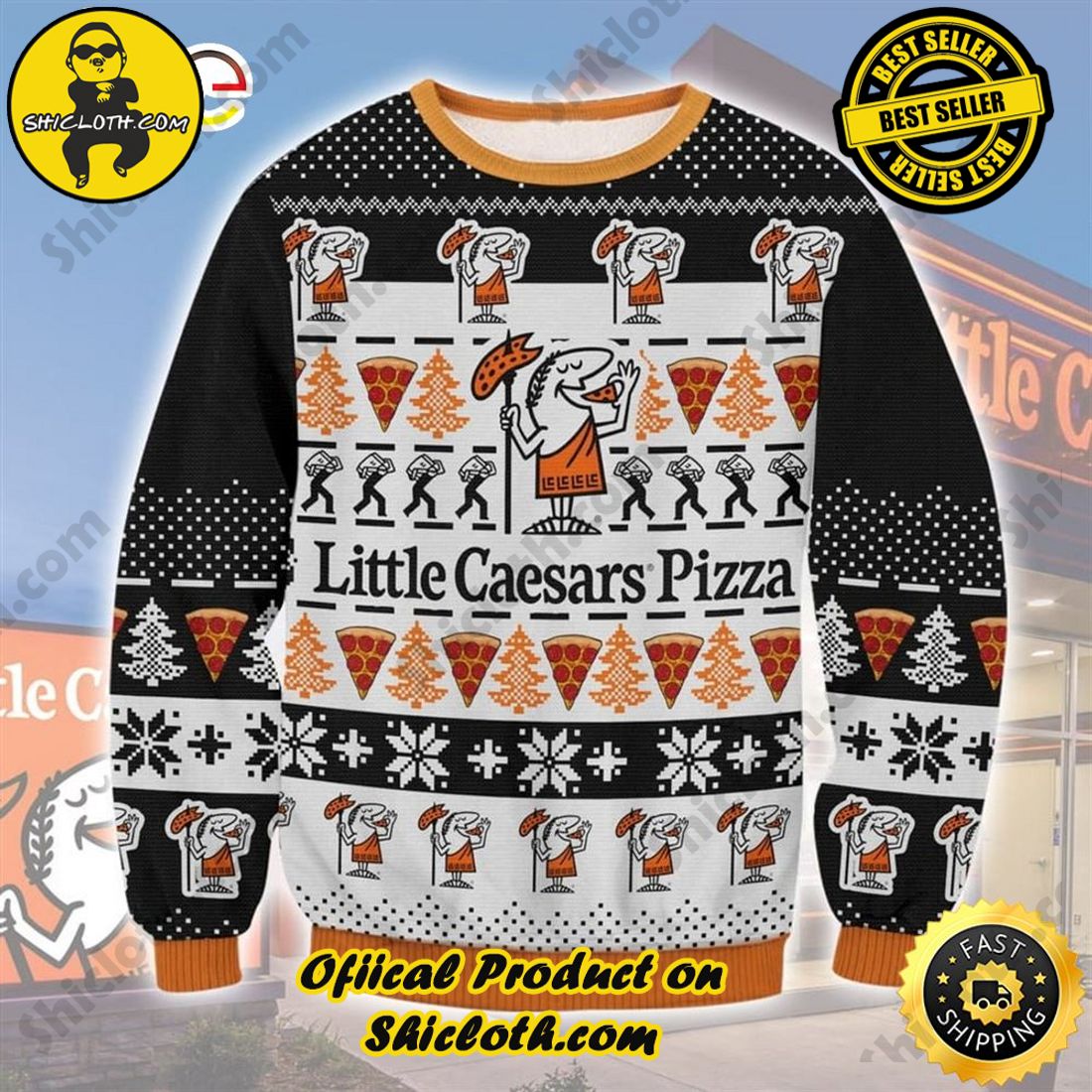 Hot Trending: Shiclothshop's Ugly Christmas Sweaters: Embrace Festive Fashion with Flair 4 Christmas Pizza Little Caesars Ugly Christmas Sweater