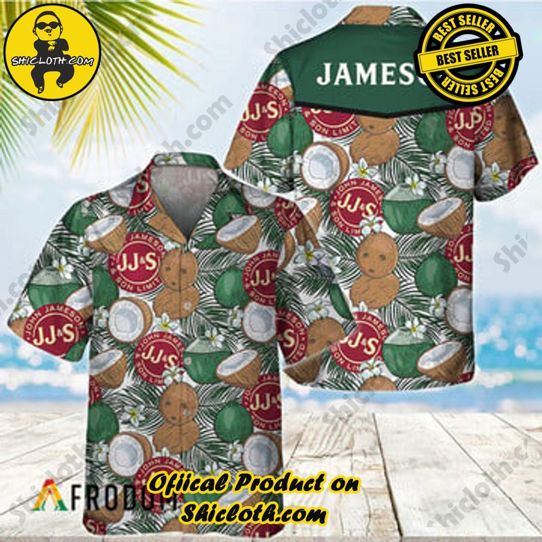 Best Seller And Hot Trending for Summer : Shiclothshop's Hawaiian Shirts 34 Coconuts Tropical Beach Jameson Whiskey Hawaiian Shirt