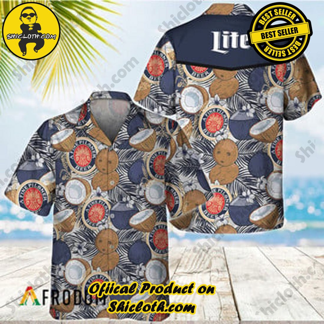 Miller Lite Hawaiian Beach Pattern Shirt, Hawaii Beer Shirt, Miller Lite  Hawaiian Summer Shirt, Miller Lite Aloha Shirt - Trendy Aloha