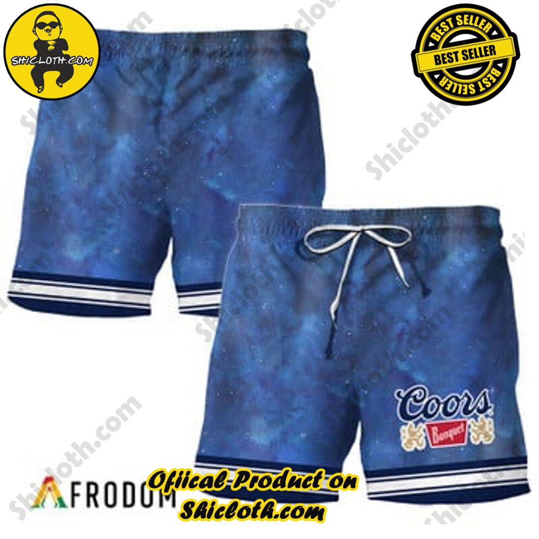 Fashion for Summer : Shiclothshop's Hawaiian Shirts 8 Coors Banquet Star Print Bermuda Hawaiian Shorts