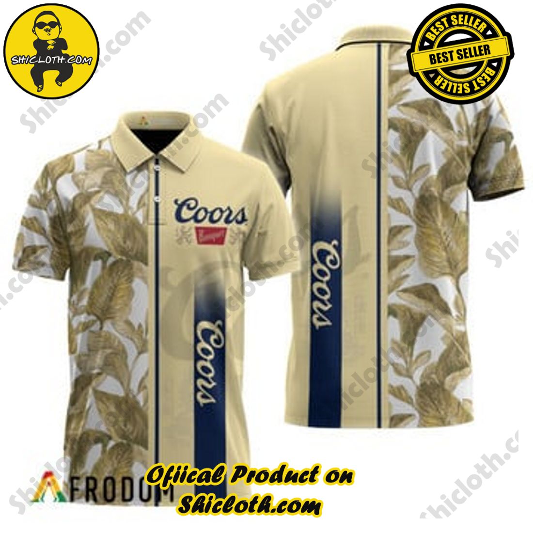 Fashion for Summer : Shiclothshop's Hawaiian Shirts 10 Coors Banquet Tropical Palm Hawaiian Polo Shirts