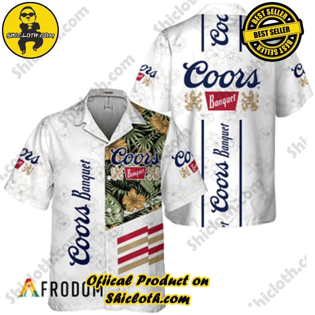 Fashion for Summer : Shiclothshop's Hawaiian Shirts 14 Coors Banquet White Tropical Flower Hawaiian Shirts