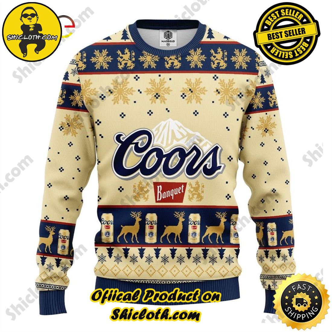 Hot Trending: Shiclothshop's Ugly Christmas Sweaters: Embrace Festive Fashion with Flair 9 Coors Beer Ugly Christmas Sweater