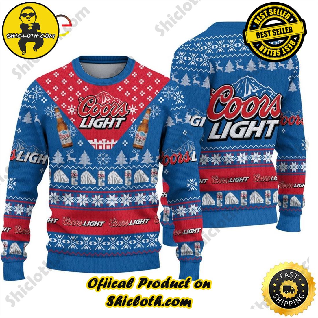 Hot Trending: Shiclothshop's Ugly Christmas Sweaters: Embrace Festive Fashion with Flair 10 Coors Light Beer Blue Lover Ugly Christmas Sweater