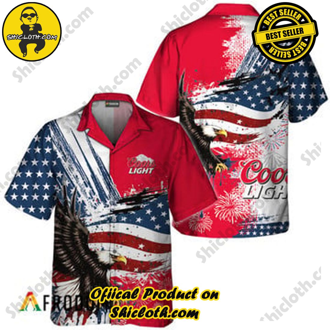Fashion for Summer : Shiclothshop's Hawaiian Shirts 16 Coors Light Fourth Of July Eagle Hawaiian Shirts