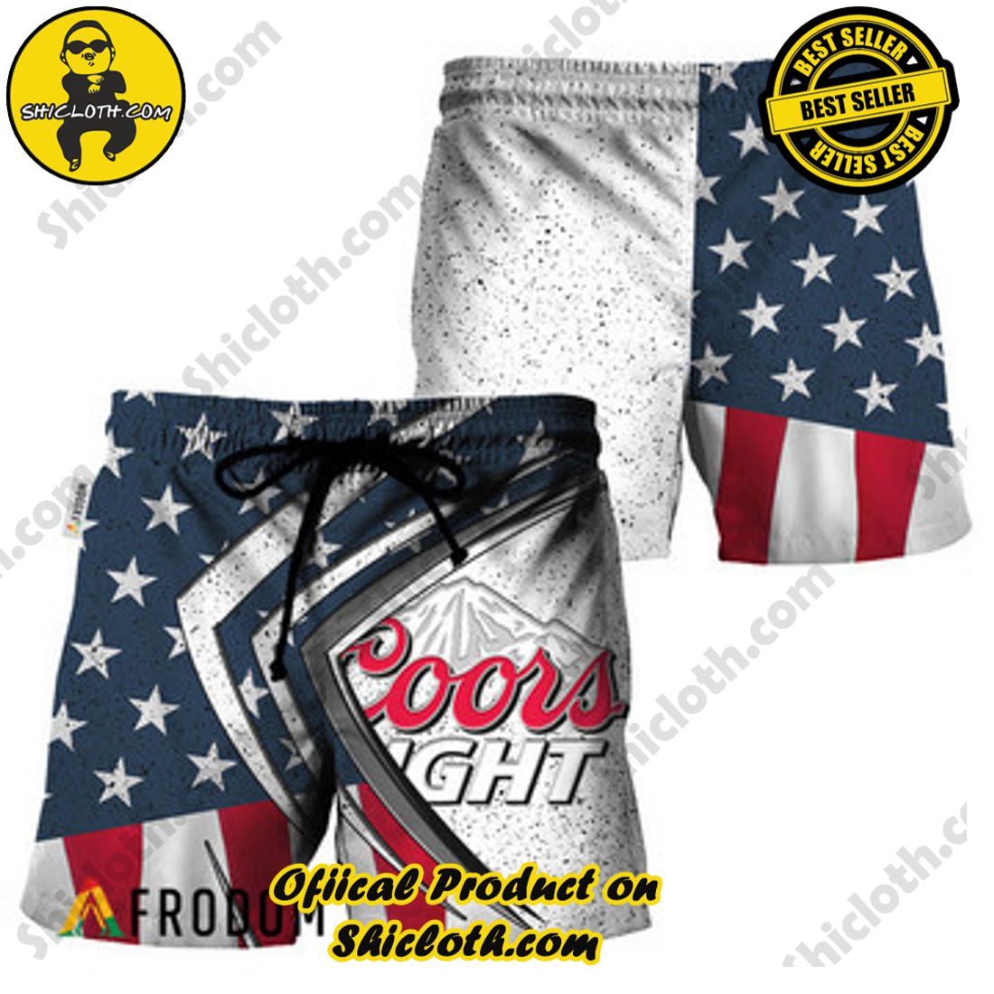 Fashion for Summer : Shiclothshop's Hawaiian Shirts 18 Coors Light Fourth Of July Esports Hawaiian Shorts