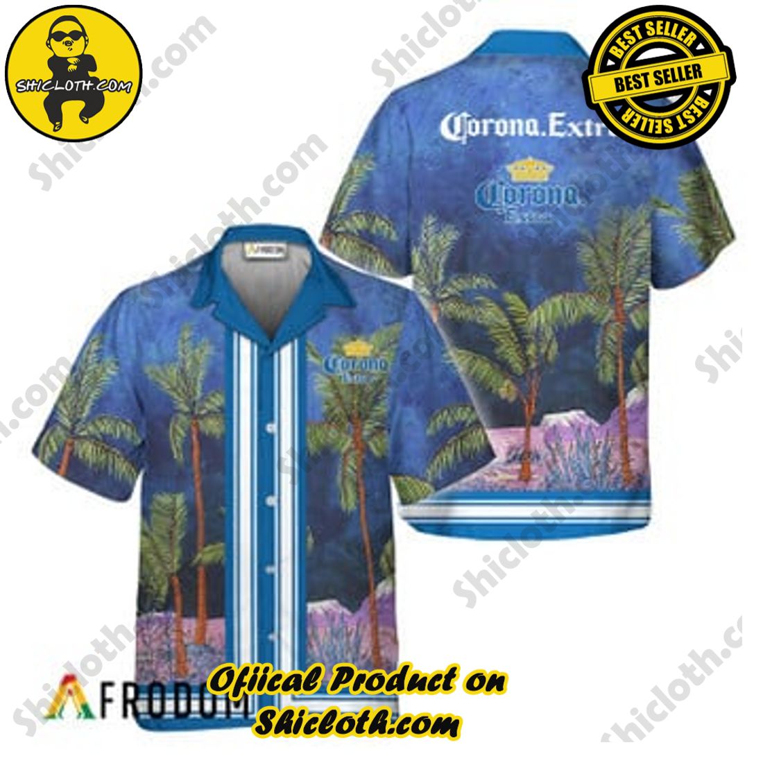 Fashion for Summer : Shiclothshop's Hawaiian Shirts 31 Corona Extra Star Print Bermuda Hawaiian Shirts